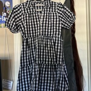Abercrombie and Finch Navy Gingham Short Dress